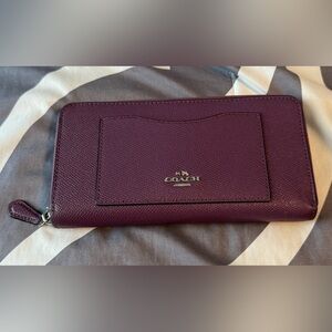 Coach Plum Large Zipper Wallet
